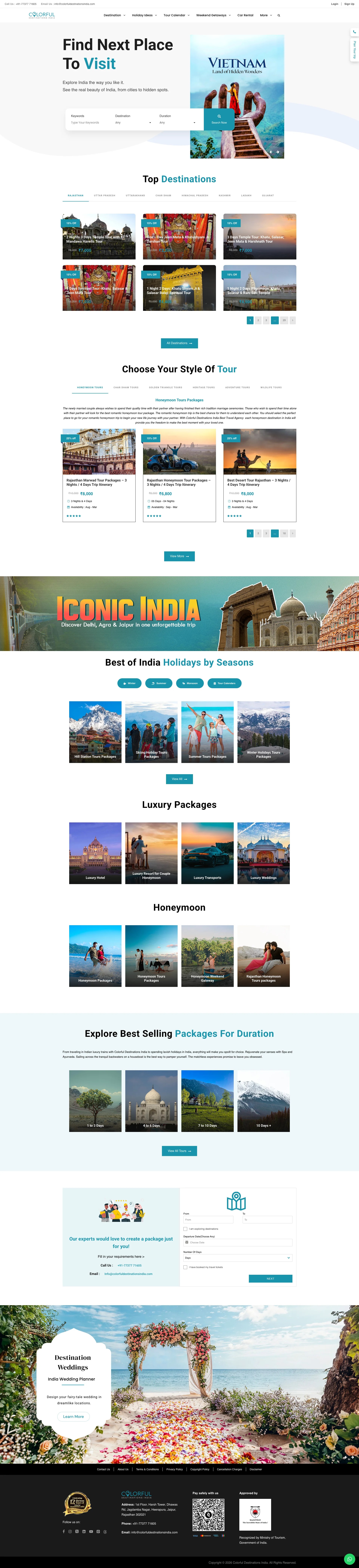 Colorful Destinations website preview