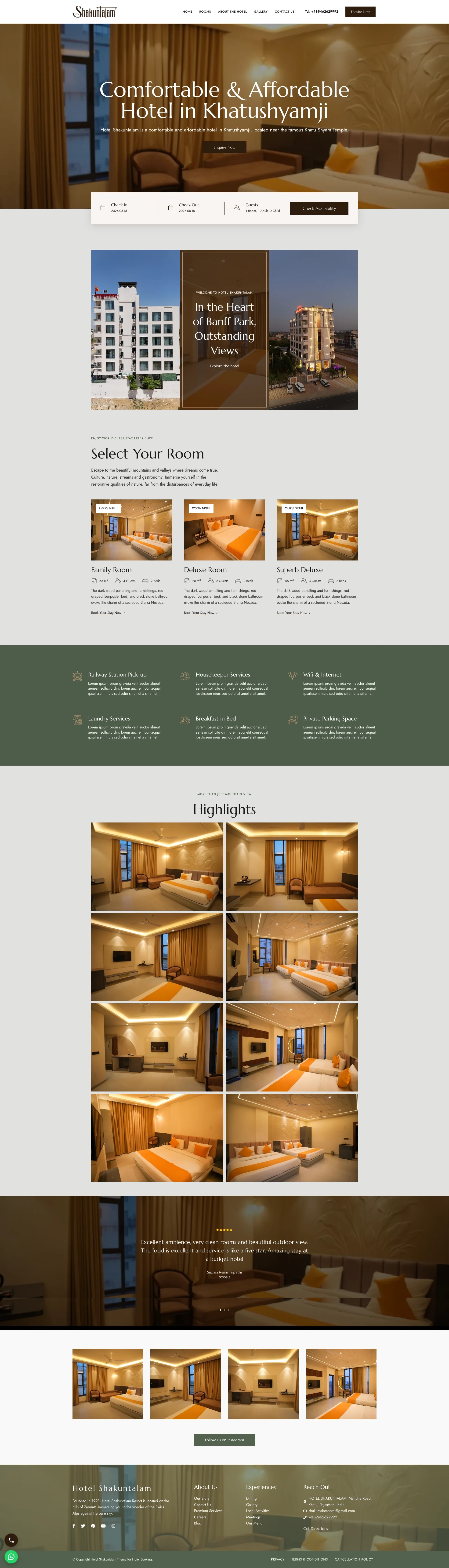 Hotel Shakuntalam website preview