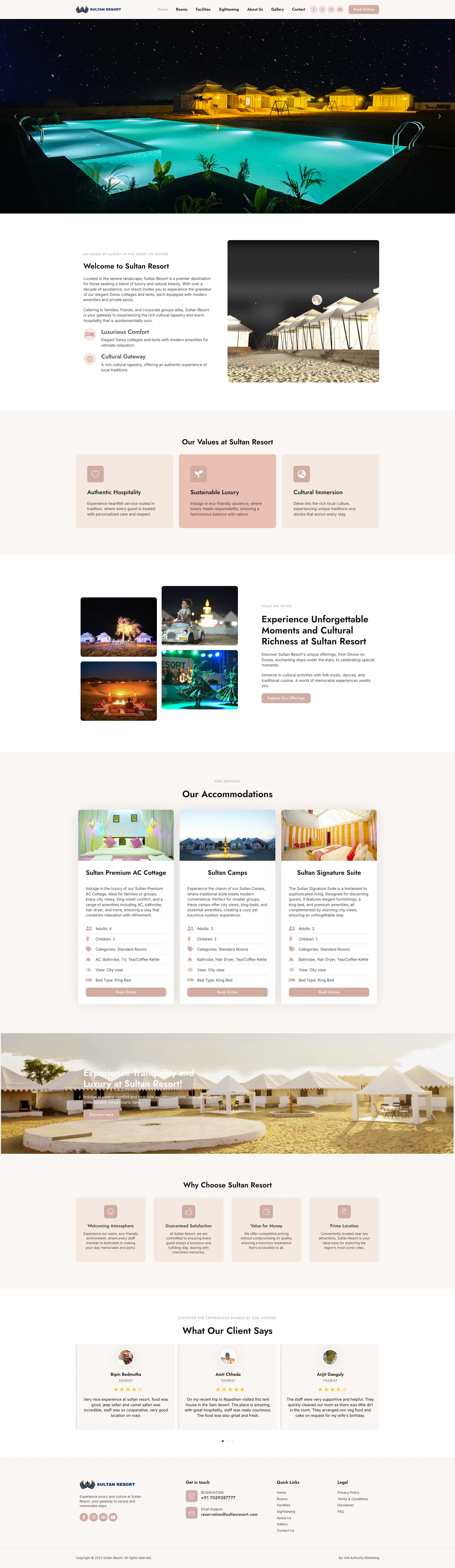 Sultan Resort website preview