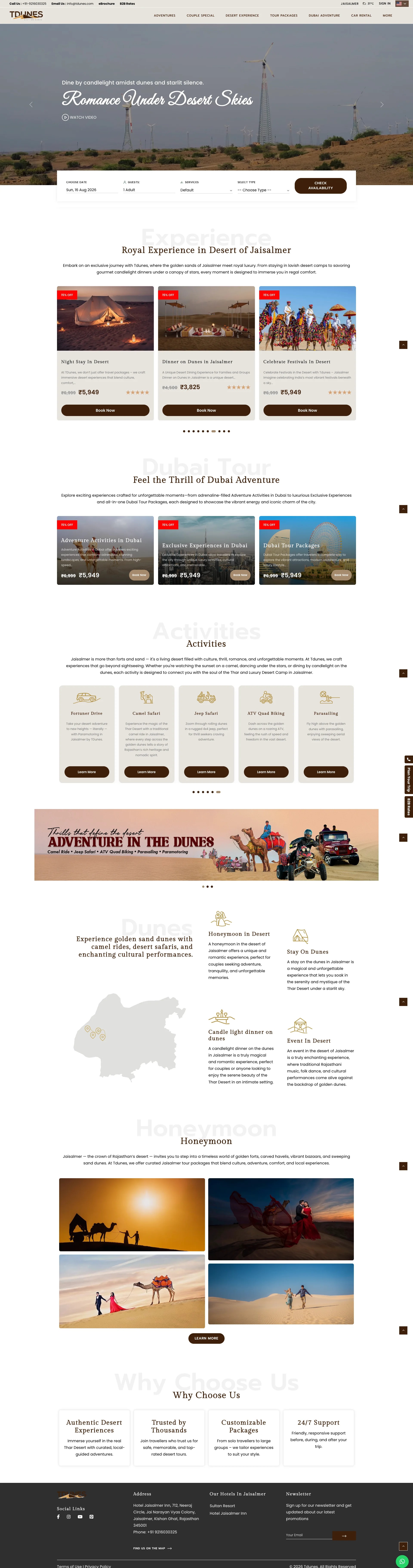 Tdunes website preview