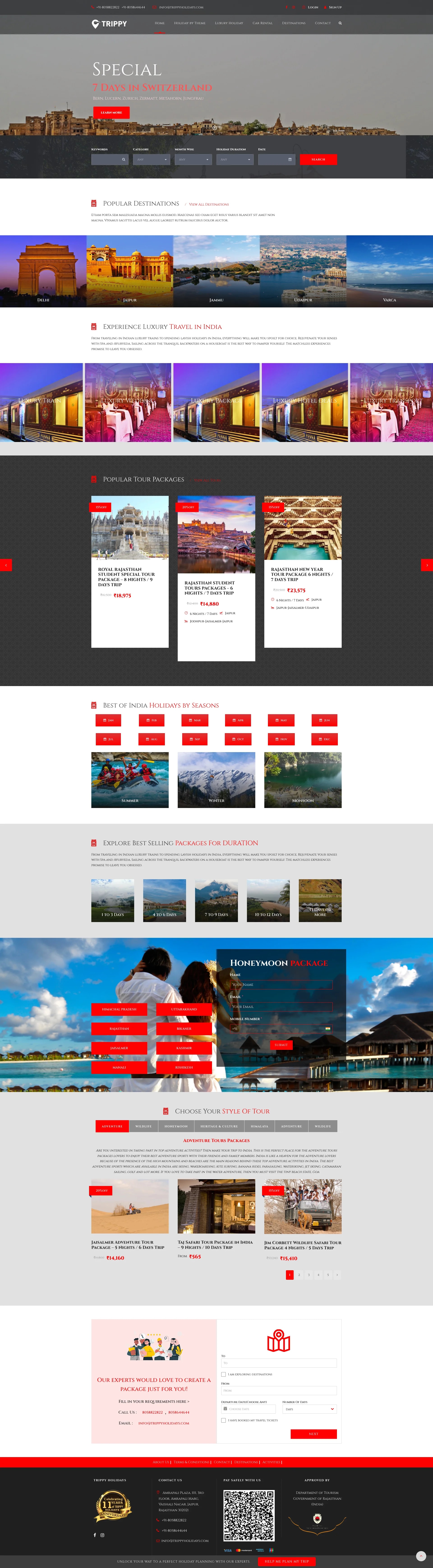 Trippy Holidays website preview